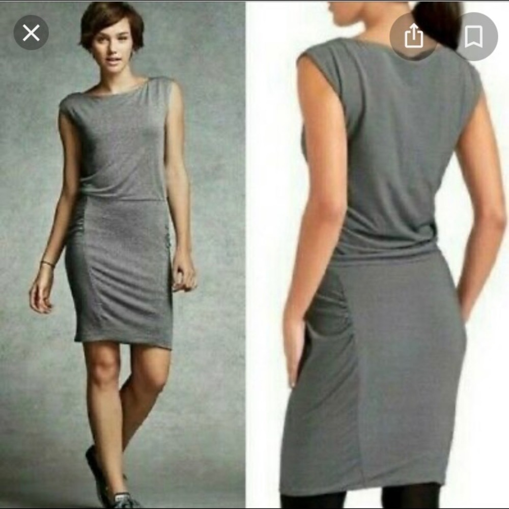 - Athleta Grey Microstripe Westwood Athletic Dress - Picture 2 of 10
